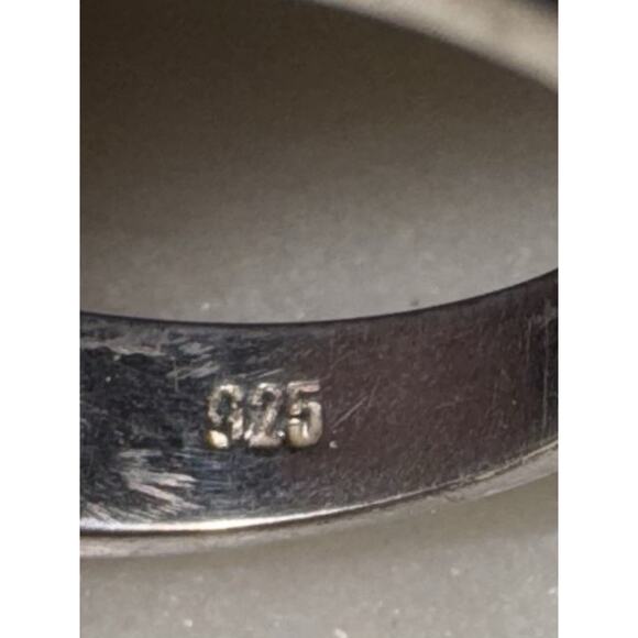 Opal Inlay Ring 925 Sterling Silver – Unisex Band Ring, Size 8 - Picture 5 of 7